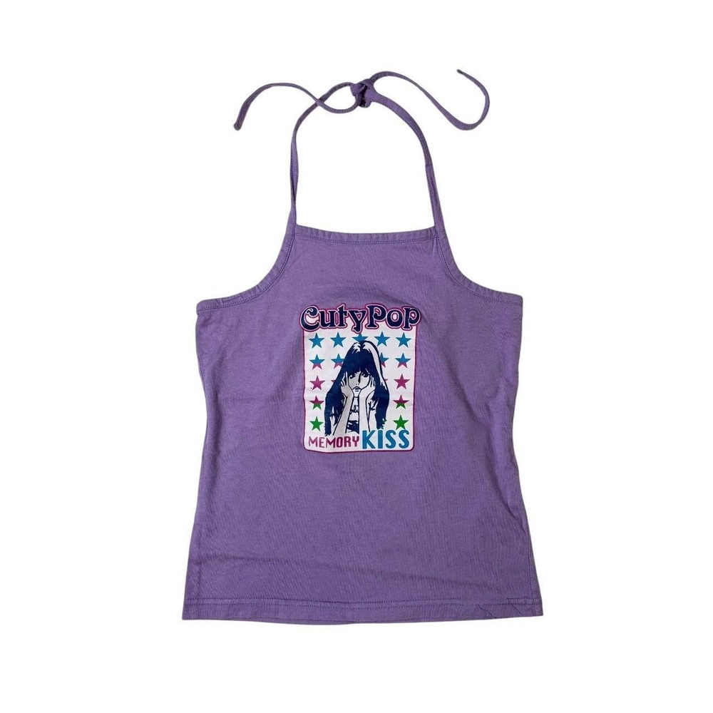 j-fashion portrait graphic halter top